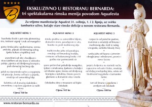 Bernarda Rimski menu Roberta Slogara